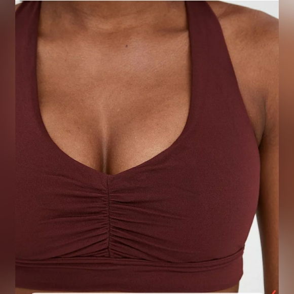 Nwt OFFLINE By Aerie Real Me Ruched Sports Bra, Royal Berry - Picture 6 of 7